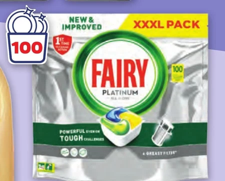 Fairy Platinum Cytryna Kapsułki do zmywarki All In One, 100 tabletek