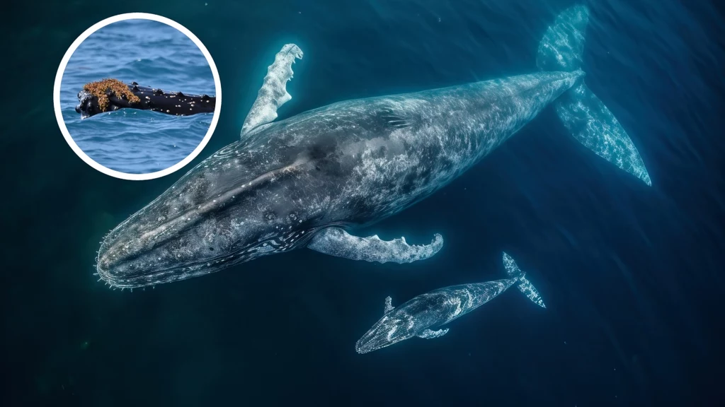 Wieloryby często są widywane z "czapkami" z wodorostów na głowach. Do niedawna dla naukowców było to tajemnicą. Teraz jednak badacze znaleźli prawdopodobne rozwiązanie zagadki