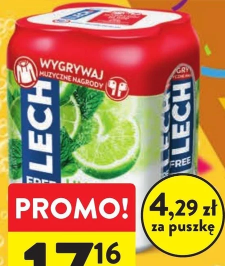 Lech Free Piwo bezalkoholowe limonka z miętą 4 x 500 ml