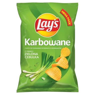 Lay's Max Chipsy ziemniaczane karbowane o smaku zielonej cebulki 190 g - 1