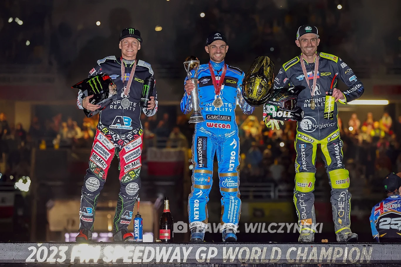 Na zdjęciu od lewej: Fredrik Lindgren, Bartosz Zmarzlik, Martin Vaculik