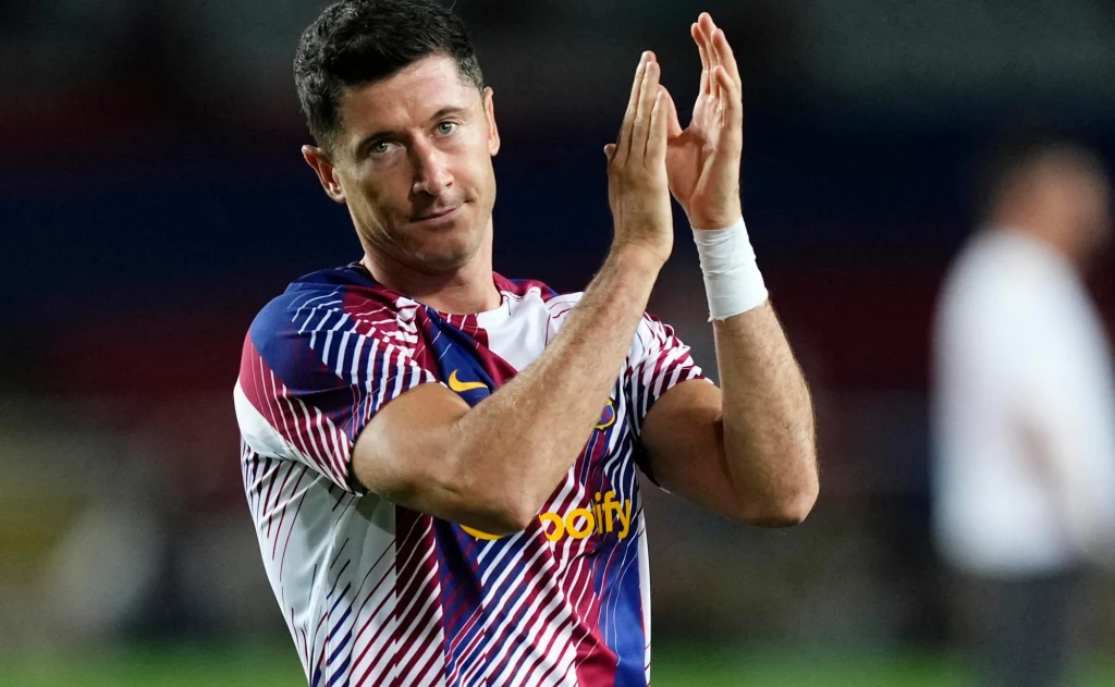 Robert Lewandowski w barwach Barcelony Robert Lewandowski w barwach Barcelony