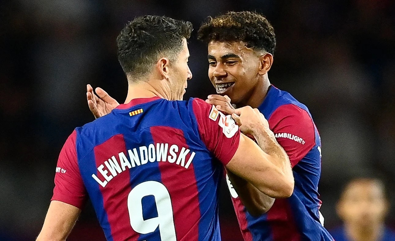 Robert Lewandowski i Lamine Yamal