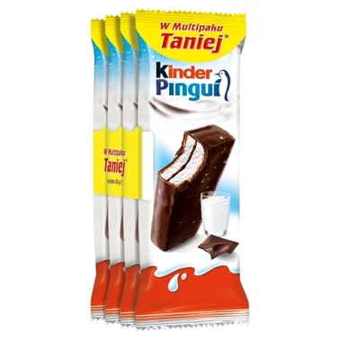 Kinder Pingui Biszkopt z czekoladą i mlecznym i kakaowym nadzieniem 120 g (4 x 30 g) - 0