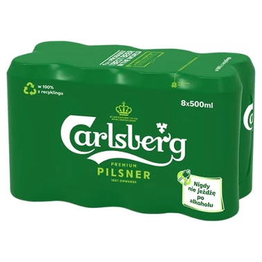 Carlsberg Premium Pilsner Piwo jasne 8 x 500 ml - 0