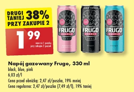 Frugo Energy Mango Gazowany napój energetyzujący 330 ml