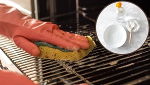 Szybko wyczyścisz przypalony ruszt piekarnika. Wystarczy szczotka i dwa produkty, które masz w kuchni 