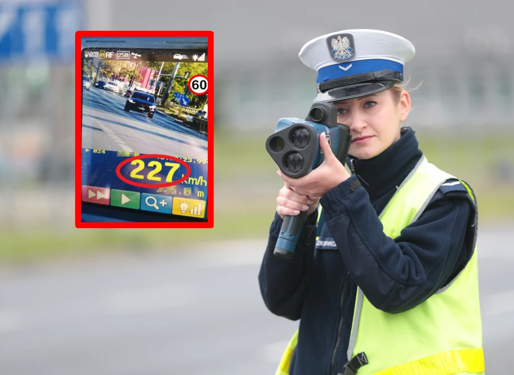 Policjanci z drogówki KSP "ustrzelili" pirata drogowego jadącego 227 km/h w terenie zabudowanym / miniatura: Policja KSP