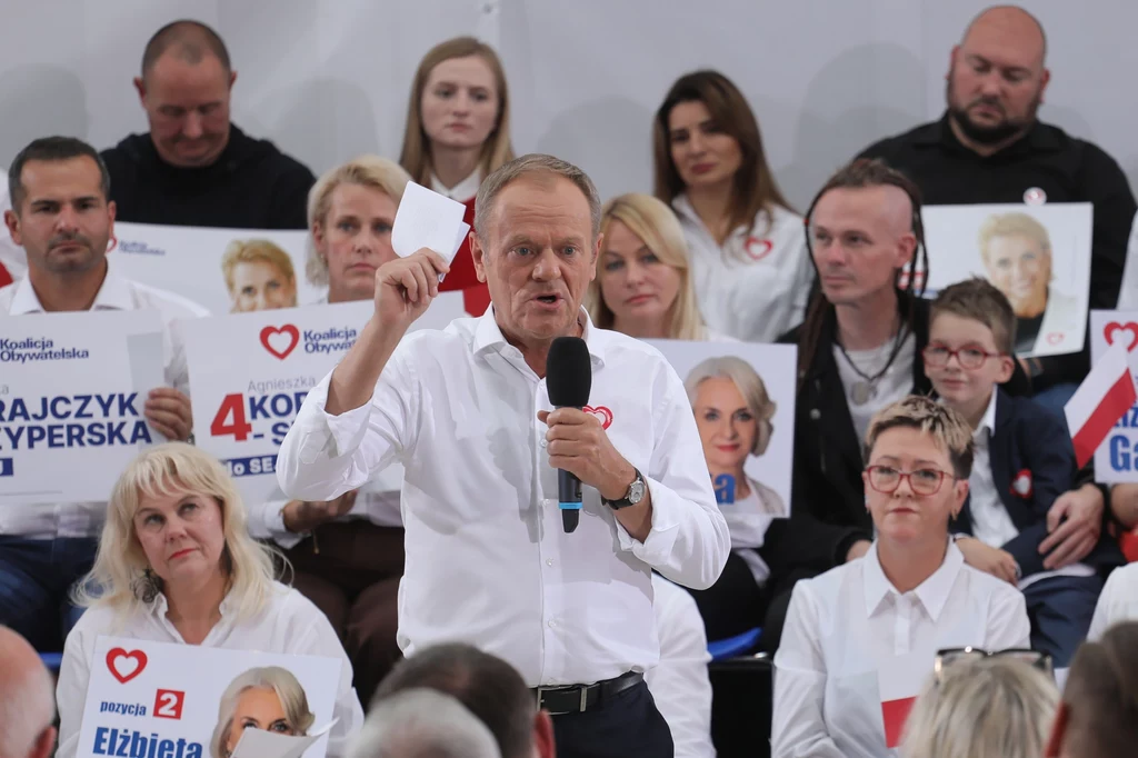 Donald Tusk podczas spotkania w Płocku
