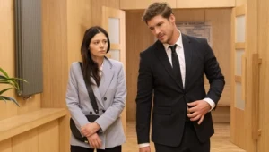 Iza (Adriana Kalska) i Marcin (Mikołaj Roznerski) spotkają się w sądzie na rozprawie rozwodowej
