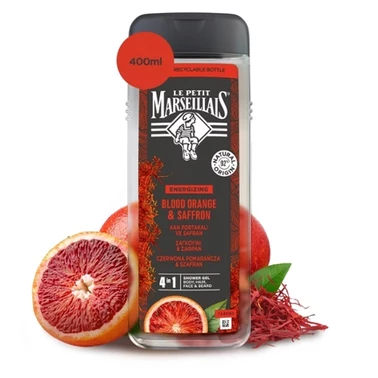 Le Petit Marseillais Żel pod prysznic dla mężczyzn czerwona pomarańcza & szafran 400 ml - 0