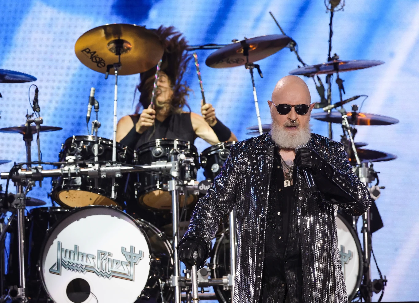 Scott Travis (w tle) i Rob Halford (Judas Priest)