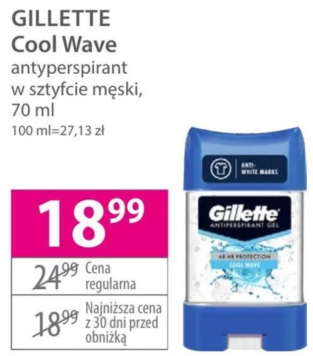 Gillette Cool Wave Przezroczysty żel dla mężczyzn