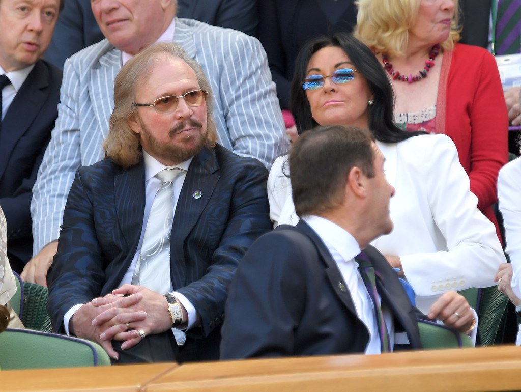 Barry Gibb i Linda Gray podczas Wimbledonu 2016