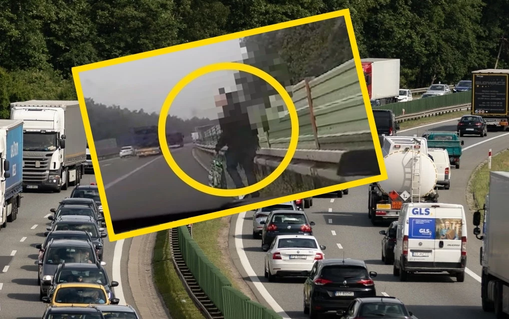 Mężczyzna łapał stopa na autostradzie A4. Policjantom tłumaczył, że to przecież "najszybsza droga do Wrocławia"