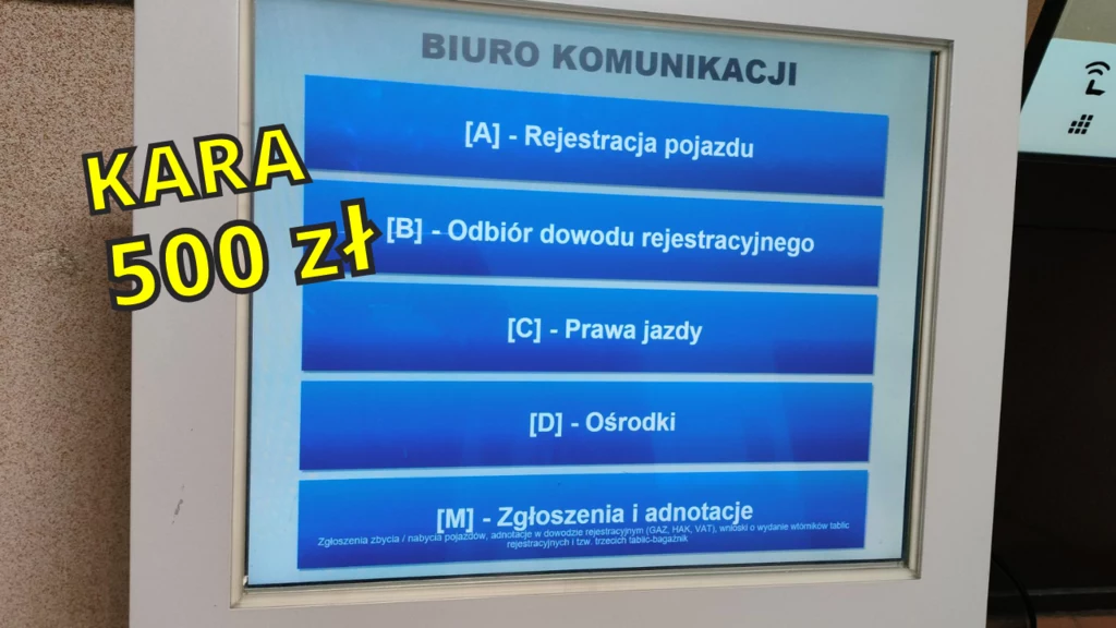 Nie przerejestrujesz auta w terminie, zapłacisz 500 zł kary