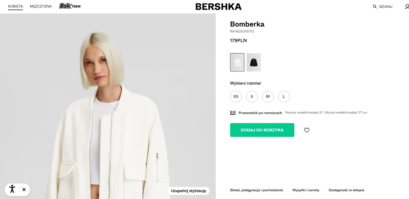 Screen: Bershka.com Screen: Bershka.com