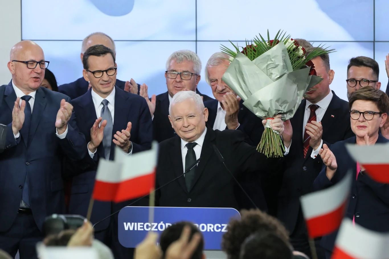 Wieczór wyborczy w sztabie PiS Wieczór wyborczy w sztabie PiS