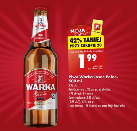 Warka Classic Piwo jasne 500 ml
