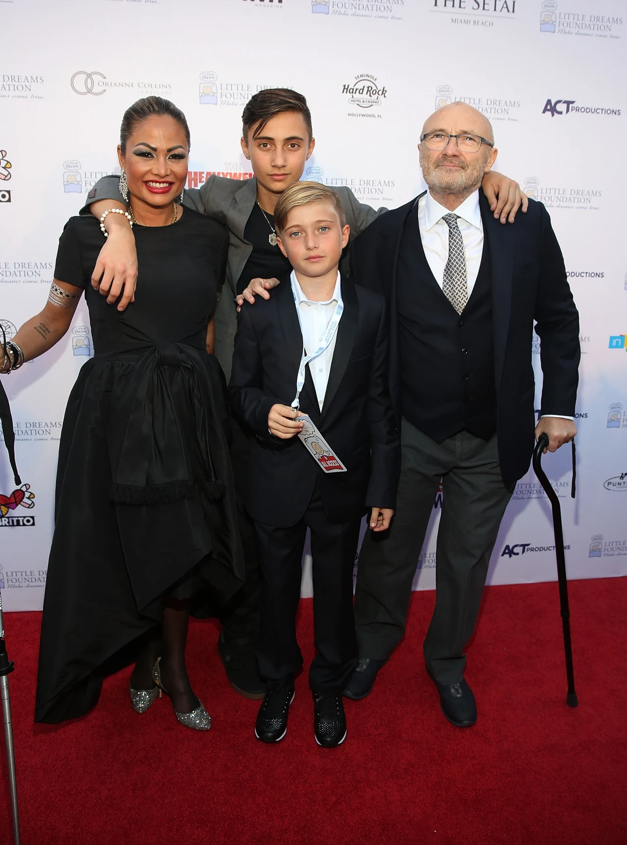 Orianne Cevey, Nic, Matthew i Phil Collinsowie w 2016 roku