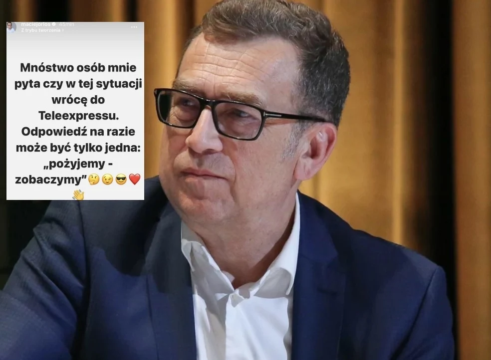 Screen z Instagrama Macieja Orłosia  Screen z Instagrama Macieja Orłosia