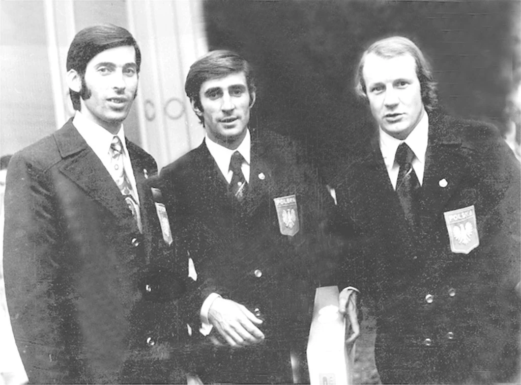 Bohaterowie z Wembley - od lewej - Kazimierz Deyna, Lesław Ćmikiewicz, Robert Gadocha