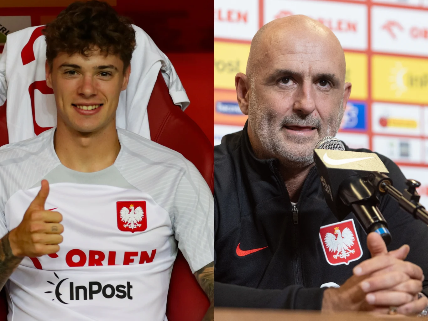 Nicola Zalewski i Michał Probierz Nicola Zalewski i Michał Probierz