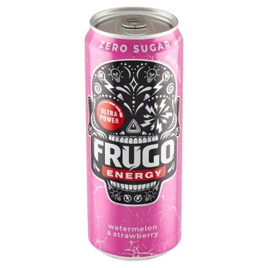 Frugo Energy Watermelon & Strawberry Gazowany napój energetyzujący 330 ml - 0