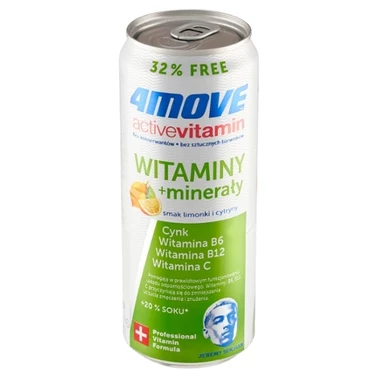 4Move Active Vitamin Gazowany napój smak limonki i cytryny 330 ml - 0