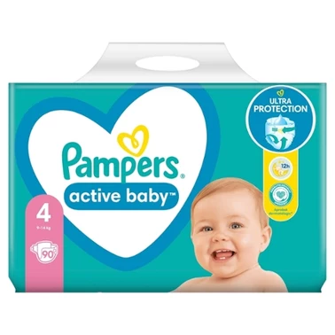 Pampers Active Baby, rozmiar 4, 90 pieluszek, 9kg-14kg - 0