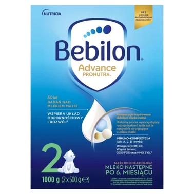 Bebilon 2 Advance Pronutra Mleko następne po 6. miesiącu 1000 g (2 x 500 g) - 0