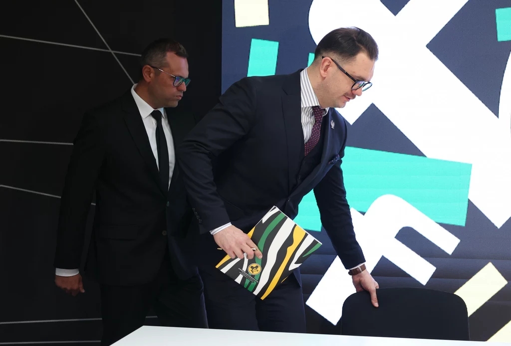Łukasz Mejza i Wojciech Domagała na konferencji Falubazu Zielona Góra.. Łukasz Mejza i Wojciech Domagała na konferencji Falubazu Zielona Góra..