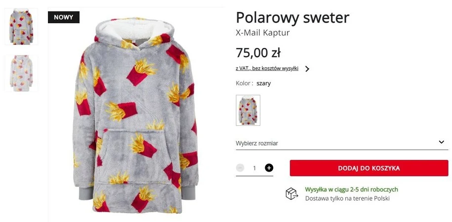 Ten polarowy sweter jest zabawny, ciepły i niezwykle stylowy! 