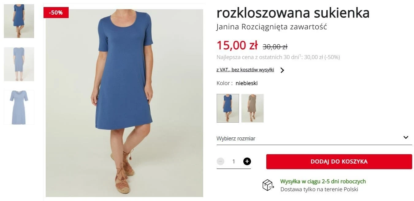 ​ Prosta, stylowa i tania sukienka damska. Fot. KIK ​