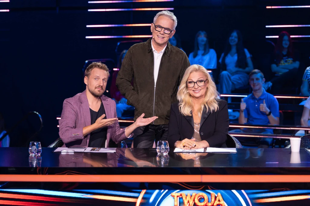 "Twoja Twarz Brzmi Znajomo". Jury - Paweł Domagała, Robert Janowski, Małgorzata Walewska "Twoja Twarz Brzmi Znajomo". Jury - Paweł Domagała, Robert Janowski, Małgorzata Walewska