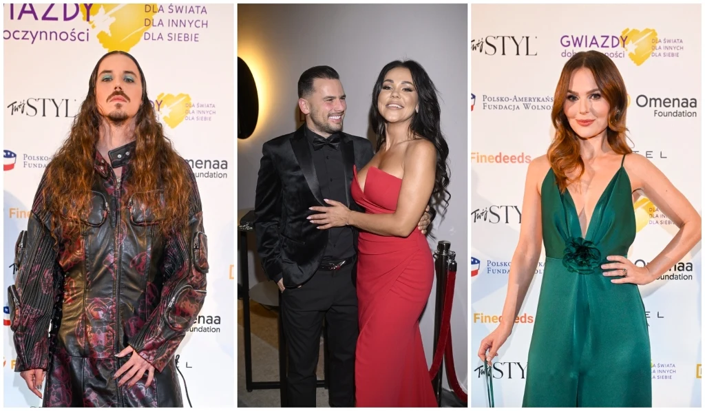 Michał Szpak, Sylwia Bomba i Rafał Collins, Paulina Sykut-Jeżyna na gali "Gwiazdy Dobroczynności"