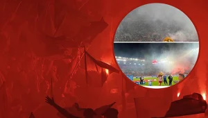 Zadyma podczas meczu Olympiakos - Panathinaikos