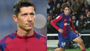 Marc Guiu i Robert Lewandowski (fot. PATRICIA DE MELO MOREIRA)