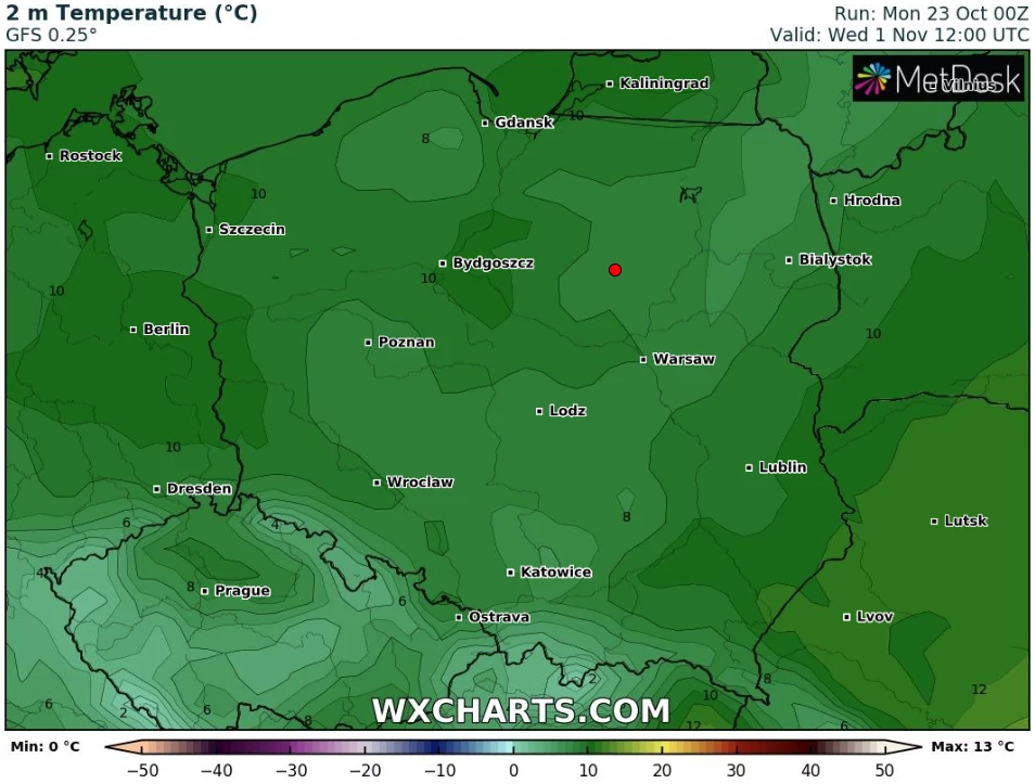 We Wszystkich Świętych najchłodniej będzie na północnym zachodzie (około 10 stopni Celsjusza), a najcieplej na południu Polski: do 14 st. C We Wszystkich Świętych najchłodniej będzie na północnym zachodzie (około 10 stopni Celsjusza), a najcieplej na południu Polski: do 14 st. C