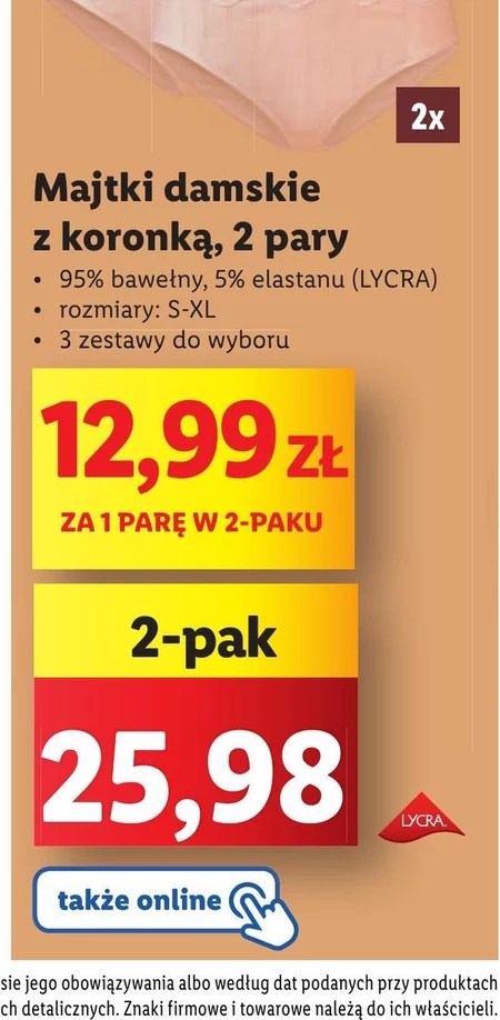 Majtki damskie Lycra