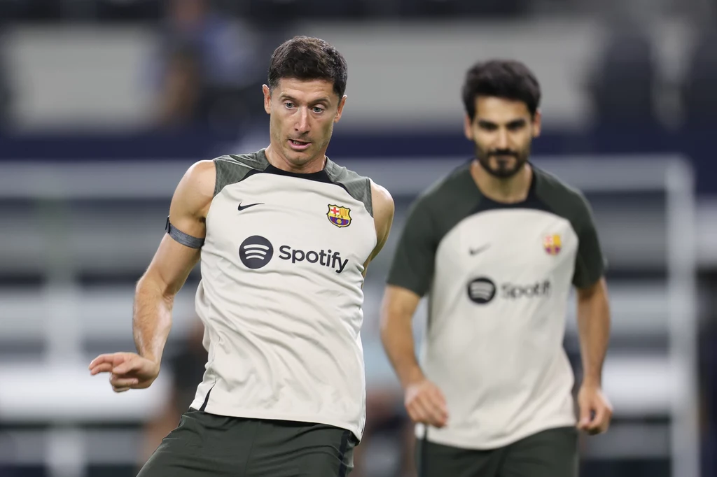 Robert Lewandowski na treningu Barcelony Robert Lewandowski na treningu Barcelony