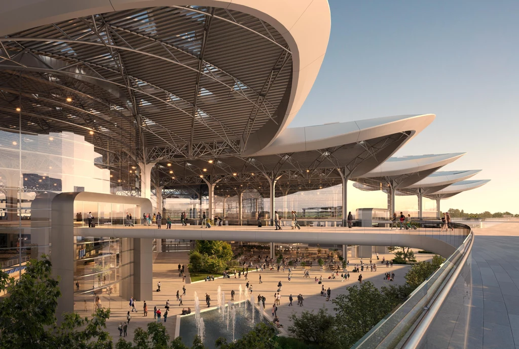 Wizualizacja projektu terminala CPK autorstwa pracowni Foster + Partners