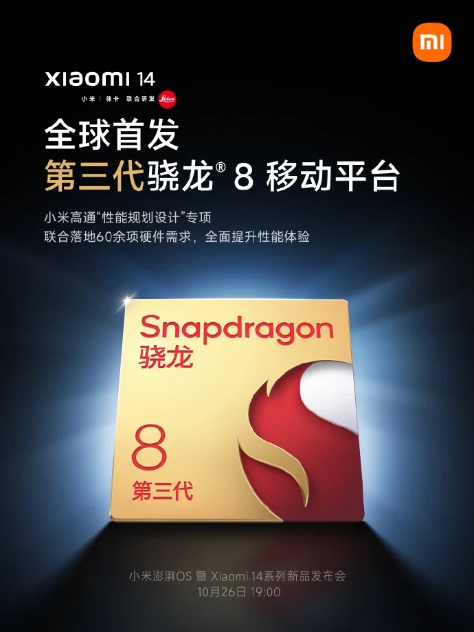 Xiaomi 14 pierwszym smartfonem z czipem Snapdragon 8 Gen 3