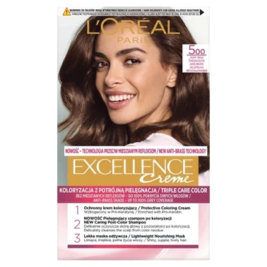 L'Oréal Paris Excellence Creme Farba do włosów 500 jasny brąz - 0