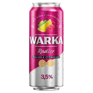 Warka Radler Piwo z lemoniadą o smaku maliny i cytrusów 500 ml - 0