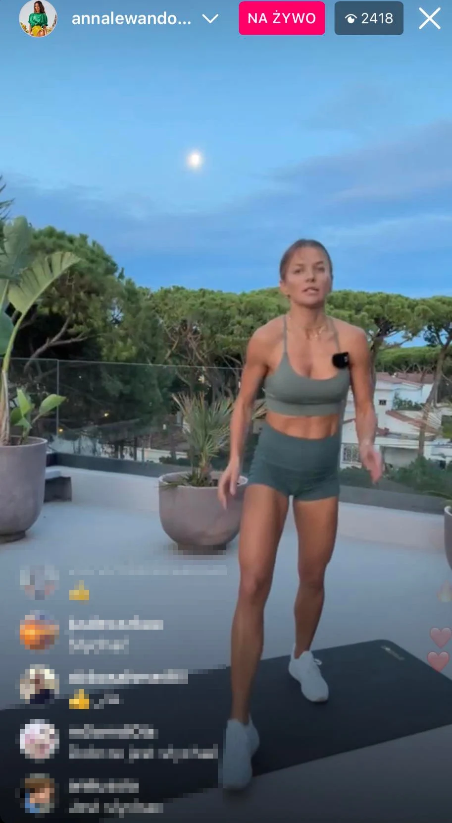 Anna Lewandowska przeprowadziła trening na transmisji live