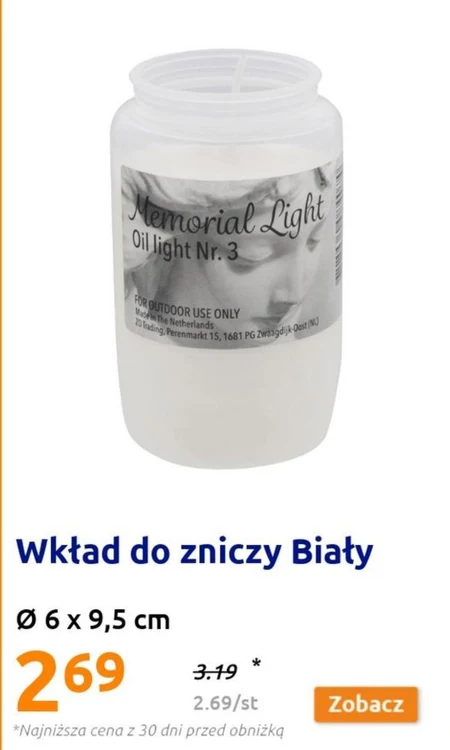 Wkład do zniczy