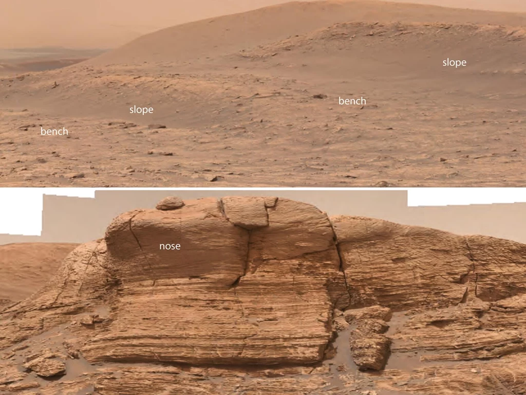 Struktury na powierzchni Marsa uchwycone przez Curiosity, które wskazują na obecność rzek