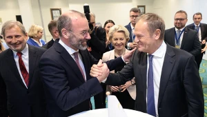 Manfred Weber i Donald Tusk w Brukseli
