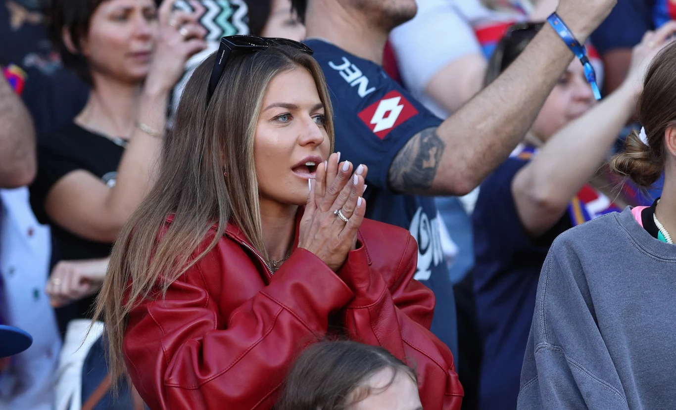 Anna Lewandowska na meczu Barcelony